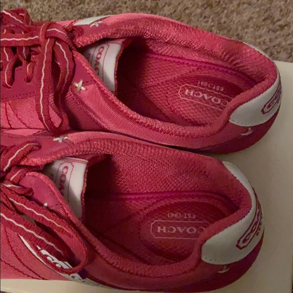 Size 8.5 PINK COACH SNEAKERS - Picture 4 of 7